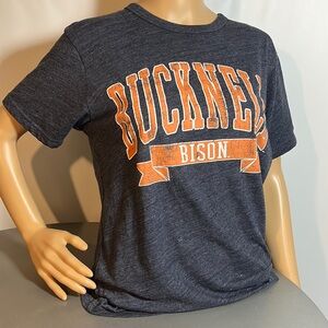 Bucknell bison women’s T-shirt size small college blue-gray and orange